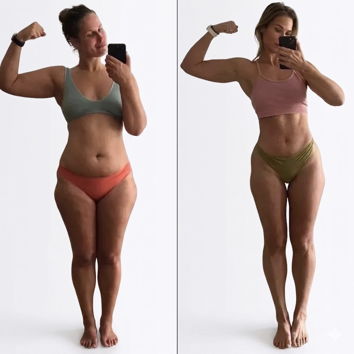 ENVYS client before and after body transformation: fat loss and visible muscle from strength training in Santa Monica